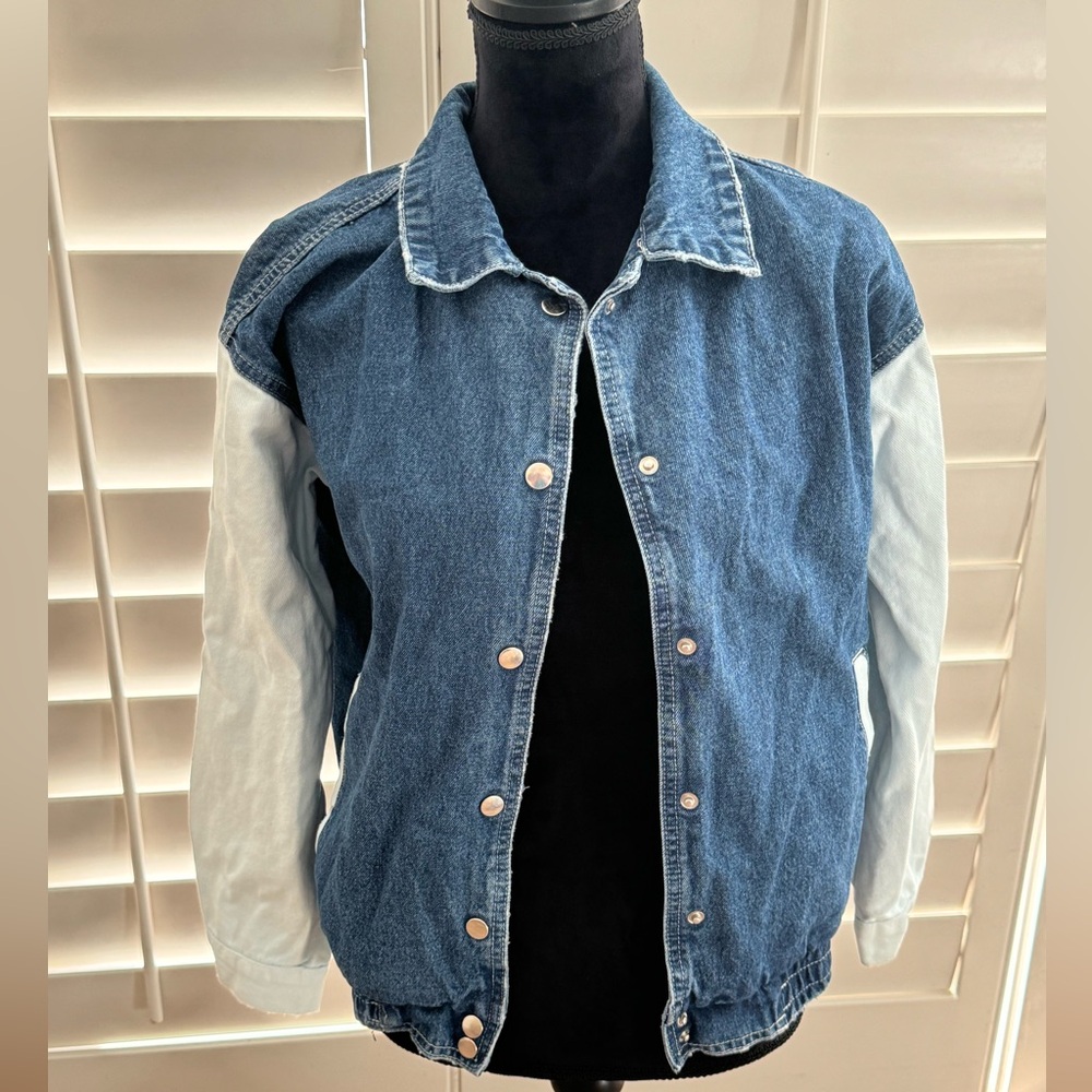 Two ton/  baseball jacket! Jean Jacket